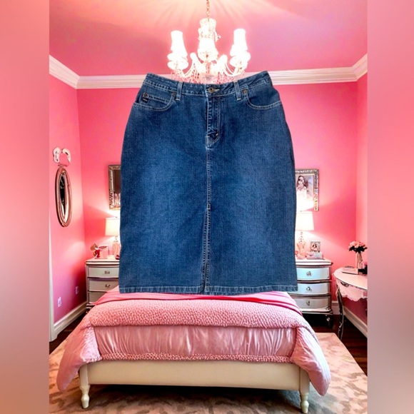 Barbie sissy princess Ikeda 700 series size 31 Large Denim Midi skirt Stunning - Picture 3 of 5